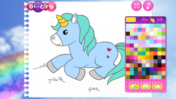 Fabulous Cute Unicorn Coloring Book - screenshot 2